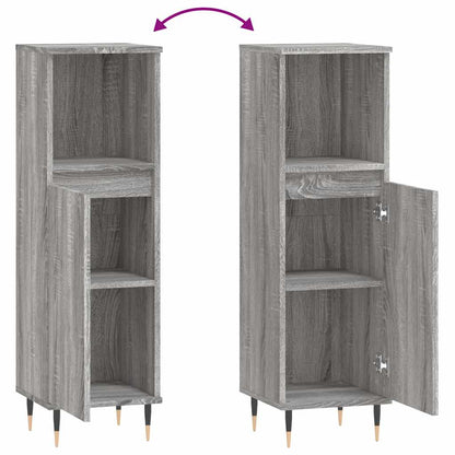 Armadietto Bagno Grigio Sonoma 30x30x100cm in Legno Multistrato | homemem39