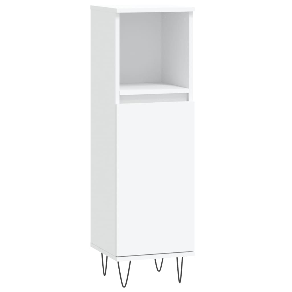 Armadietto da Bagno Bianco 30x30x100 cm in Legno Multistrato | homemem39