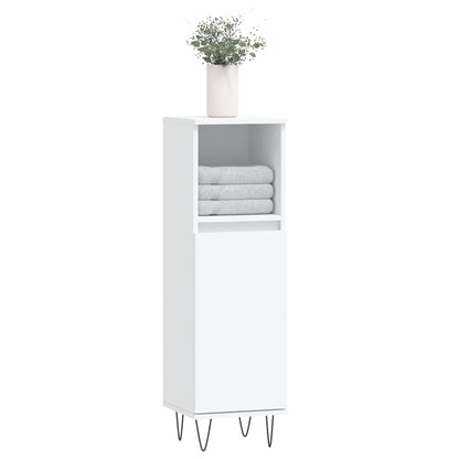 Armadietto da Bagno Bianco 30x30x100 cm in Legno Multistrato | homemem39