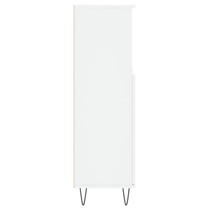 Armadietto da Bagno Bianco 30x30x100 cm in Legno Multistrato