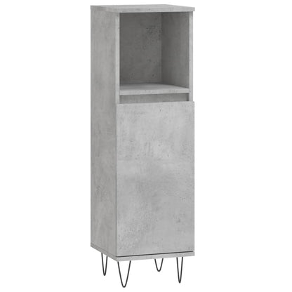 Armadietto Bagno Grigio Cemento 30x30x100 cm Legno Multistrato | homemem39