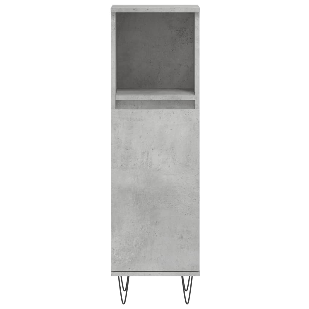 Armadietto Bagno Grigio Cemento 30x30x100 cm Legno Multistrato | homemem39