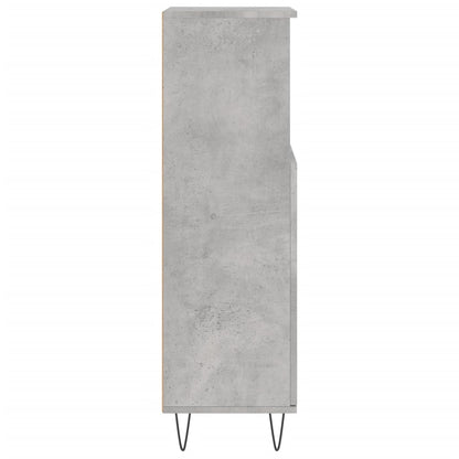 Armadietto Bagno Grigio Cemento 30x30x100 cm Legno Multistrato | homemem39