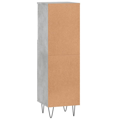Armadietto Bagno Grigio Cemento 30x30x100 cm Legno Multistrato | homemem39