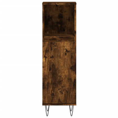 Armadietto Bagno Rovere Fumo 30x30x100 cm in Legno Multistrato | homemem39