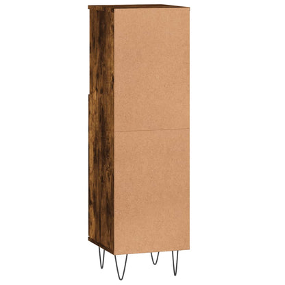 Armadietto Bagno Rovere Fumo 30x30x100 cm in Legno Multistrato | homemem39