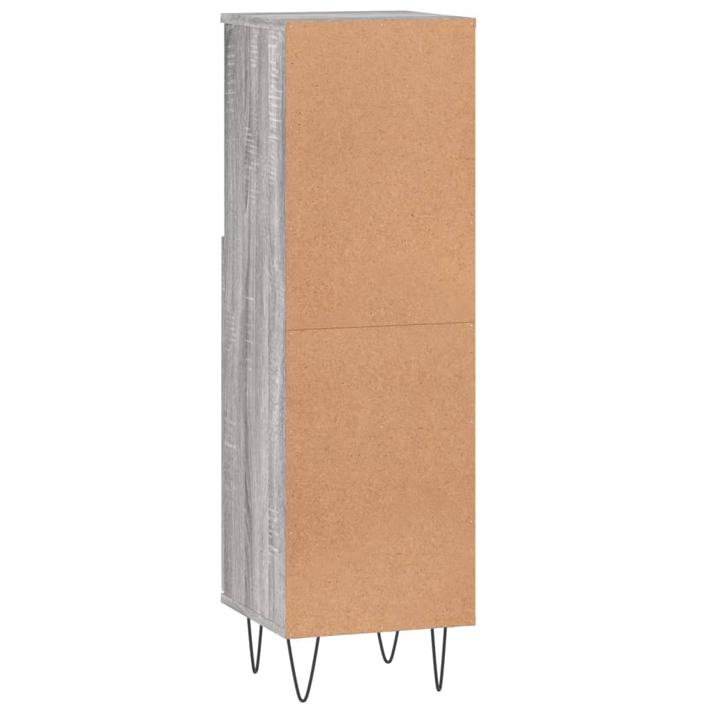 Armadietto Bagno Grigio Sonoma 30x30x100cm in Legno Multistrato | homemem39