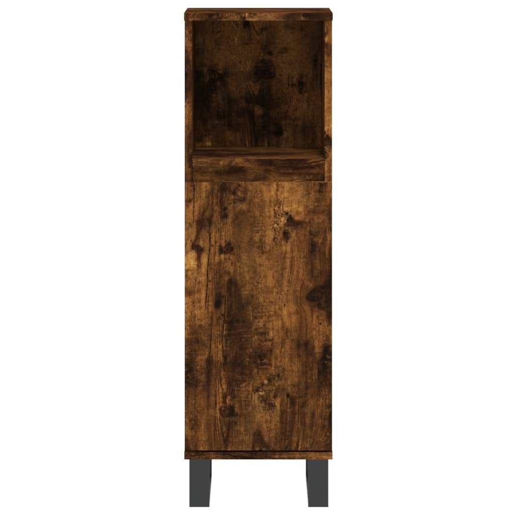 Armadietto Bagno Rovere Fumo 30x30x100 cm in Legno Multistrato | homemem39