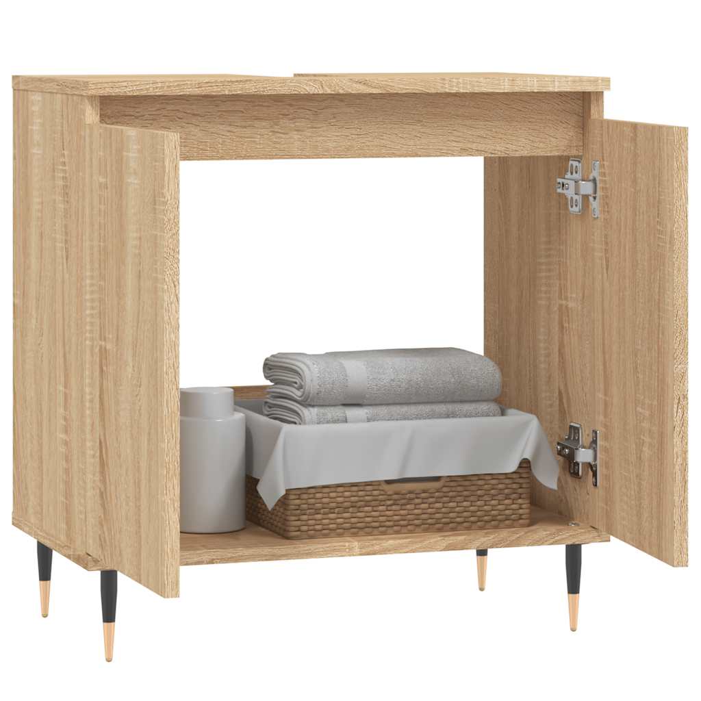 Mobile da Bagno Rovere Sonoma 58x33x60 cm in Legno Multistrato