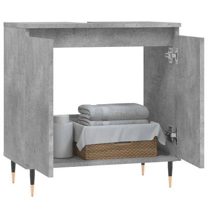Armadietto da Bagno Grigio Cemento 58x33x60cm Legno Multistrato | homemem39