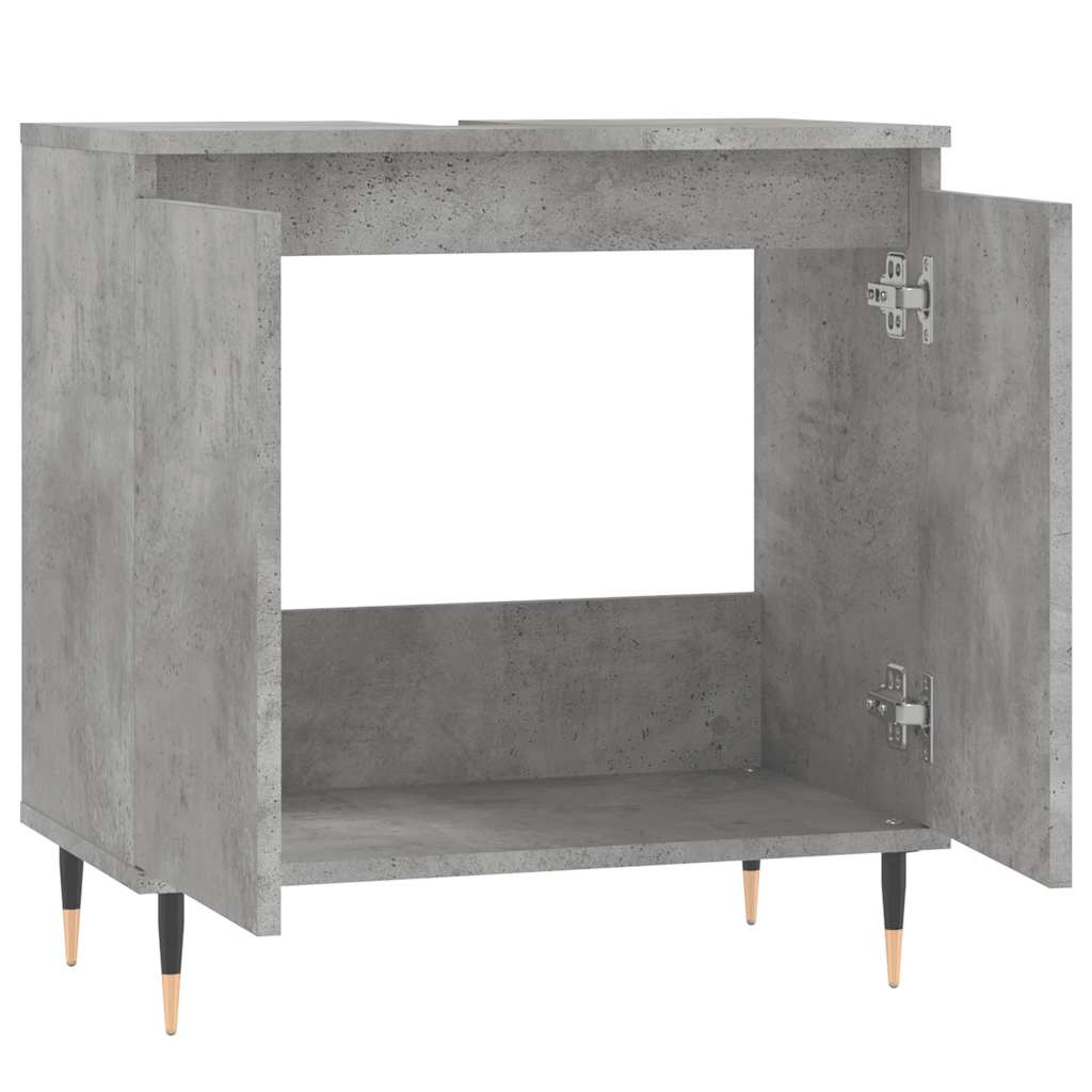Armadietto da Bagno Grigio Cemento 58x33x60cm Legno Multistrato | homemem39