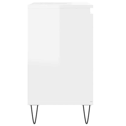 Armadietto Bagno Bianco Lucido 58x33x60cm in Legno Multistrato | homemem39