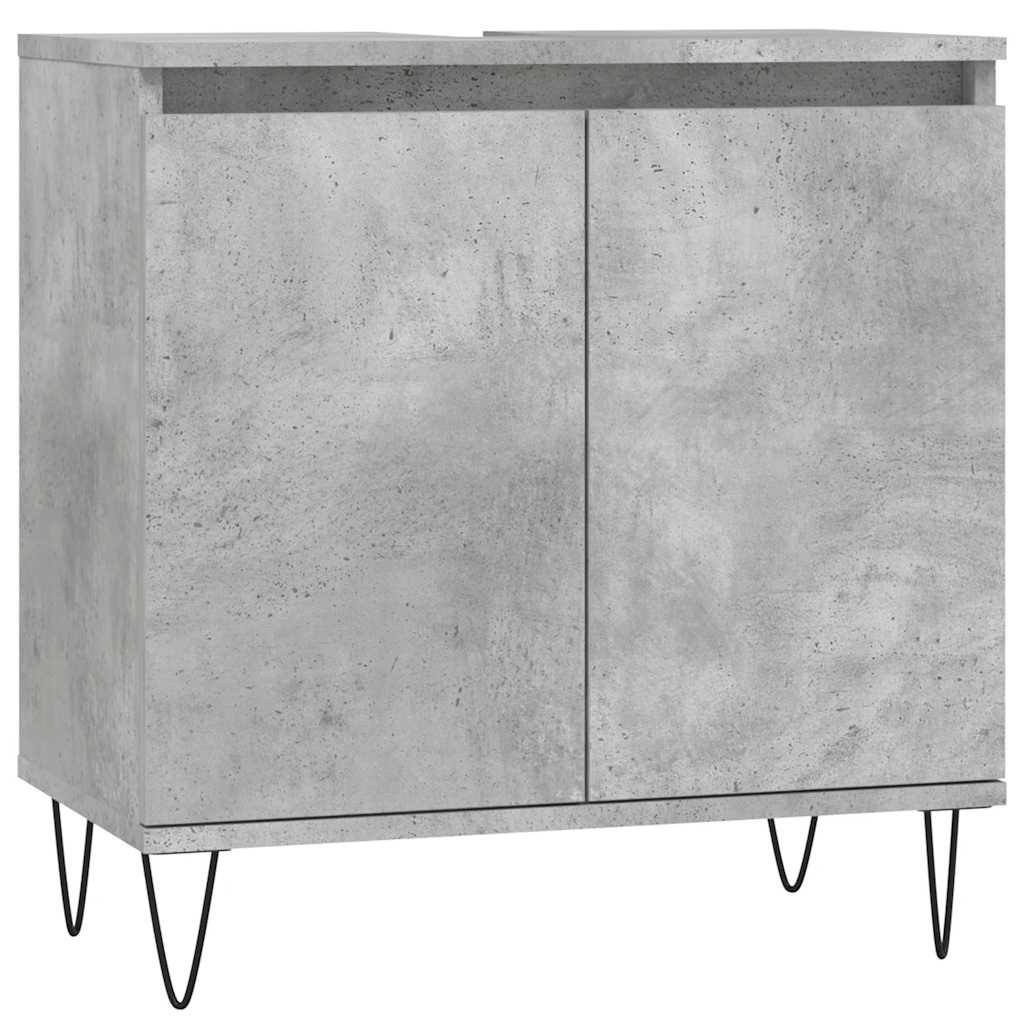 Armadietto da Bagno Grigio Cemento 58x33x60cm Legno Multistrato | homemem39