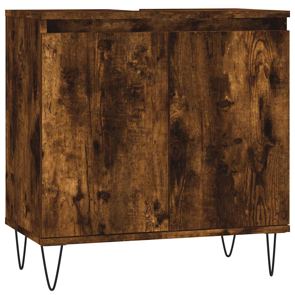 Armadietto Bagno Rovere Fumo 58x33x60 cm in Legno Multistrato | homemem39