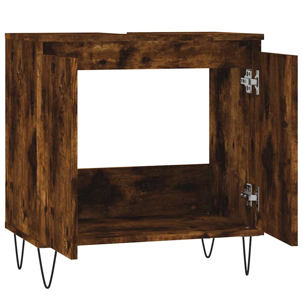Armadietto Bagno Rovere Fumo 58x33x60 cm in Legno Multistrato | homemem39
