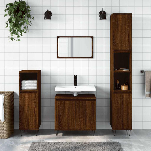 Armadietto Bagno Rovere Marrone 58x33x60cm in Legno Multistrato | homemem39