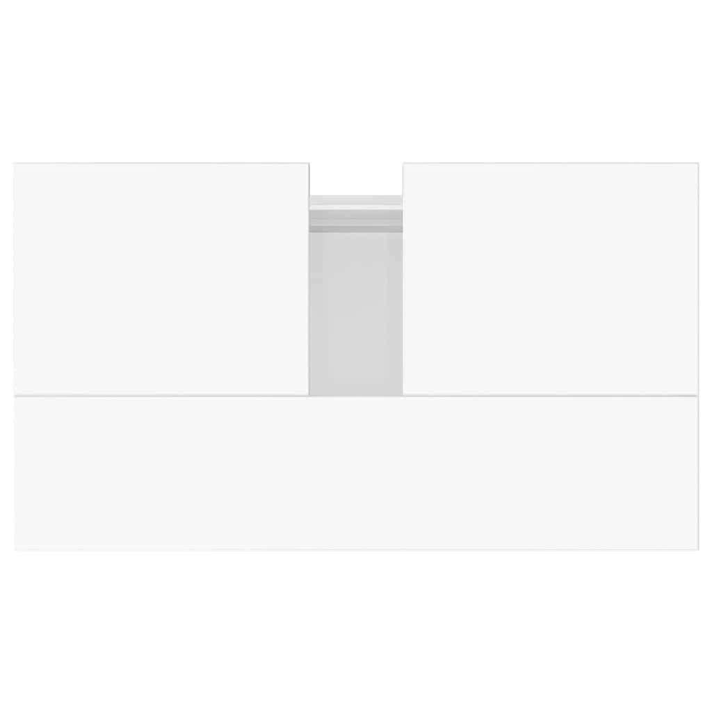 Armadietto Bagno Bianco Lucido 58x33x60cm in Legno Multistrato | homemem39