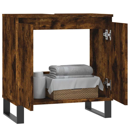 Armadietto Bagno Rovere Fumo 58x33x60 cm in Legno Multistrato | homemem39
