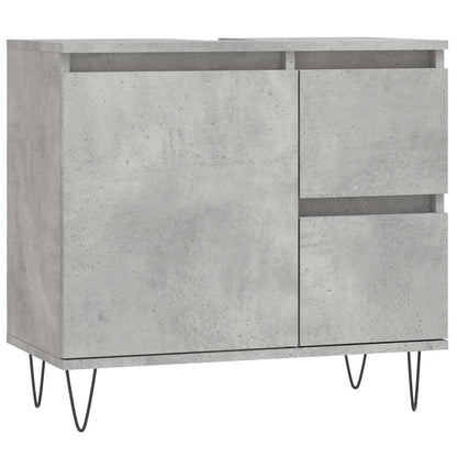 Armadietto da Bagno Grigio Cemento 65x33x60cm Legno Multistrato | homemem39
