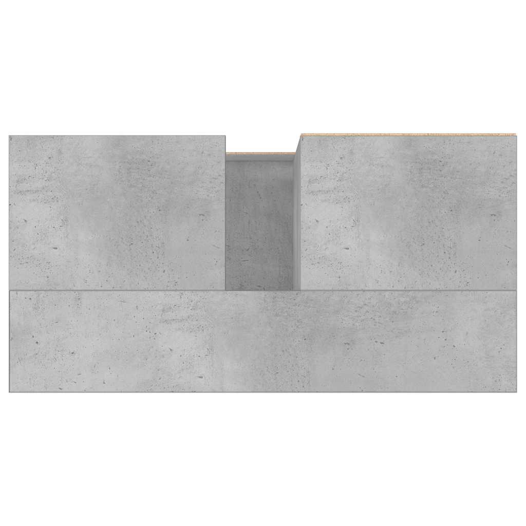 Armadietto da Bagno Grigio Cemento 65x33x60cm Legno Multistrato | homemem39
