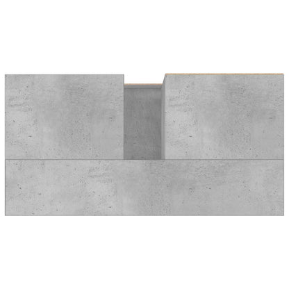 Armadietto da Bagno Grigio Cemento 65x33x60cm Legno Multistrato