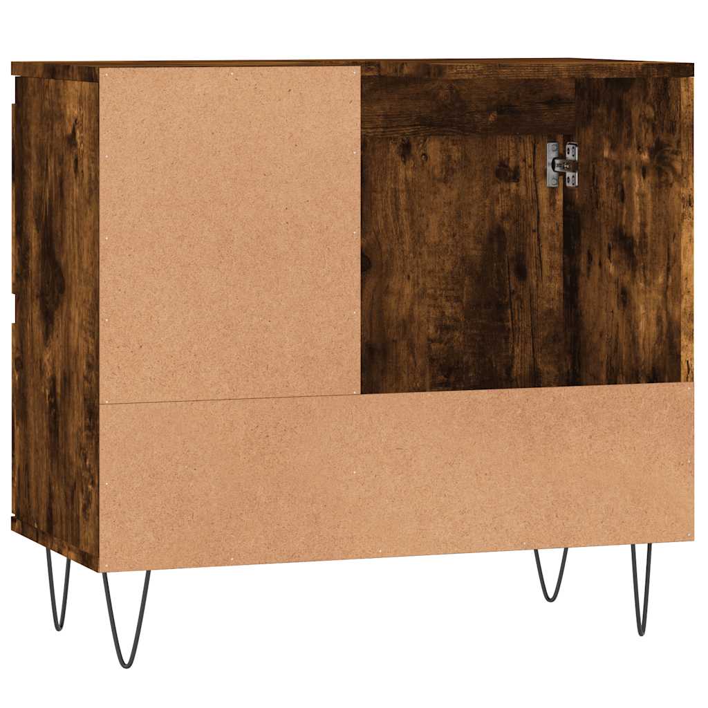 Armadietto Bagno Rovere Fumo 65x33x60 cm in Legno Multistrato