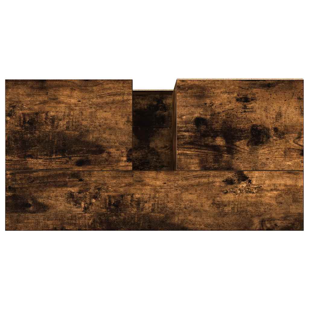 Armadietto Bagno Rovere Fumo 65x33x60 cm in Legno Multistrato
