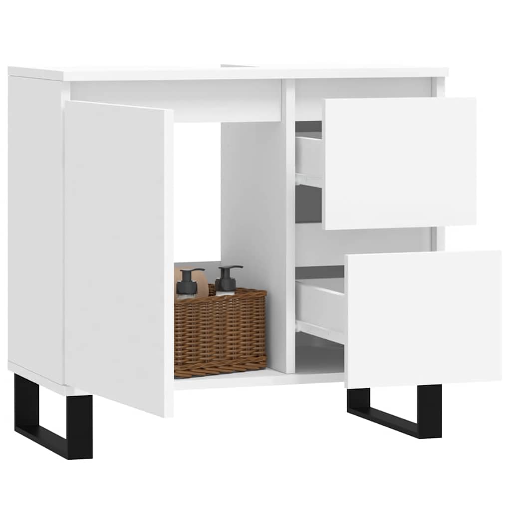 Armadietto da Bagno Bianco 65x33x60 cm in Legno Multistrato | homemem39