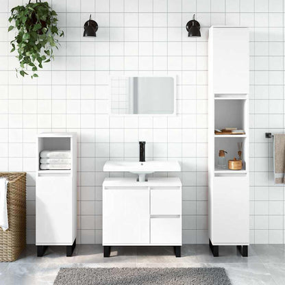 Armadietto da Bagno Bianco 65x33x60 cm in Legno Multistrato | homemem39