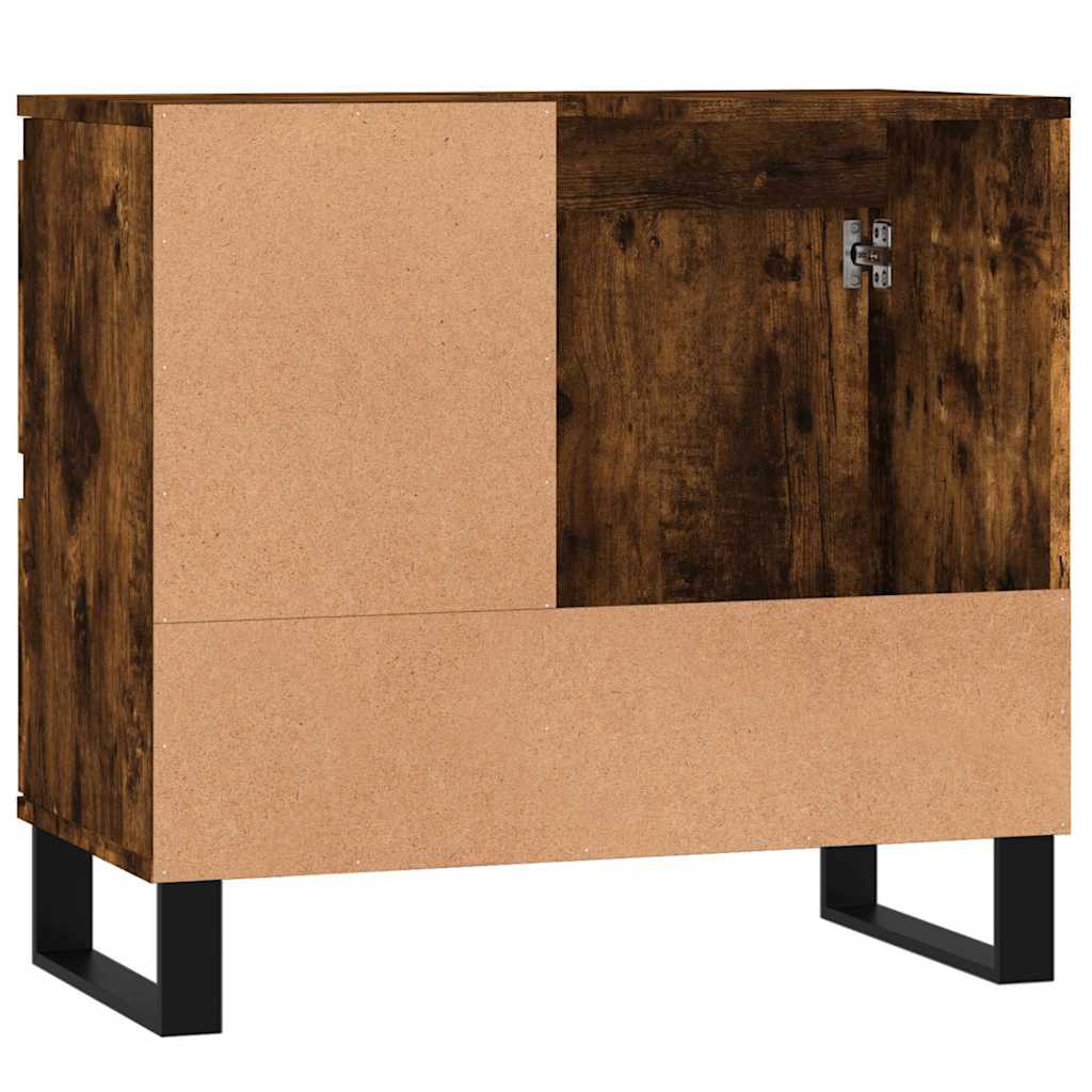 Armadietto Bagno Rovere Fumo 65x33x60 cm in Legno Multistrato