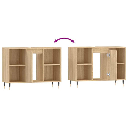 Mobile da Bagno Rovere Sonoma 80x33x60 cm in Legno Multistrato - homemem39