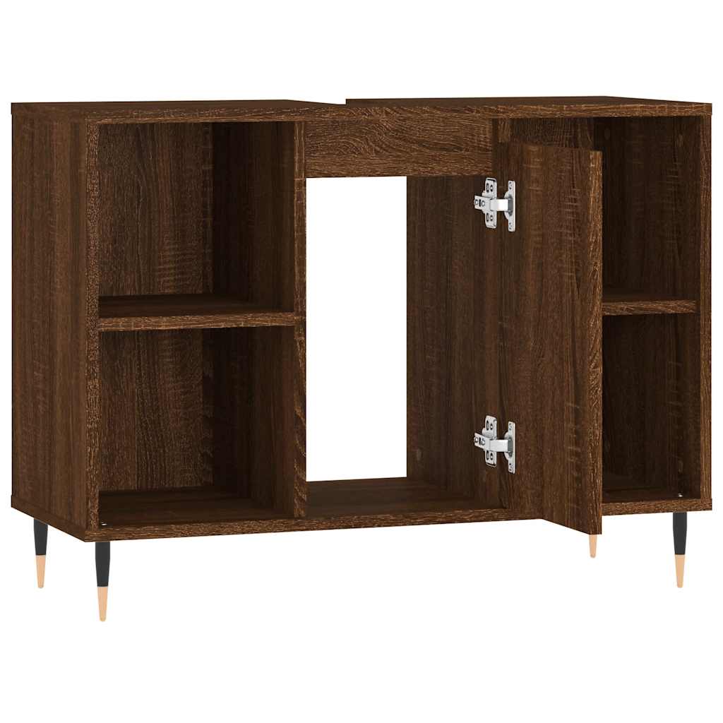 Armadietto Bagno Rovere Marrone 80x33x60cm in Legno Multistrato - homemem39