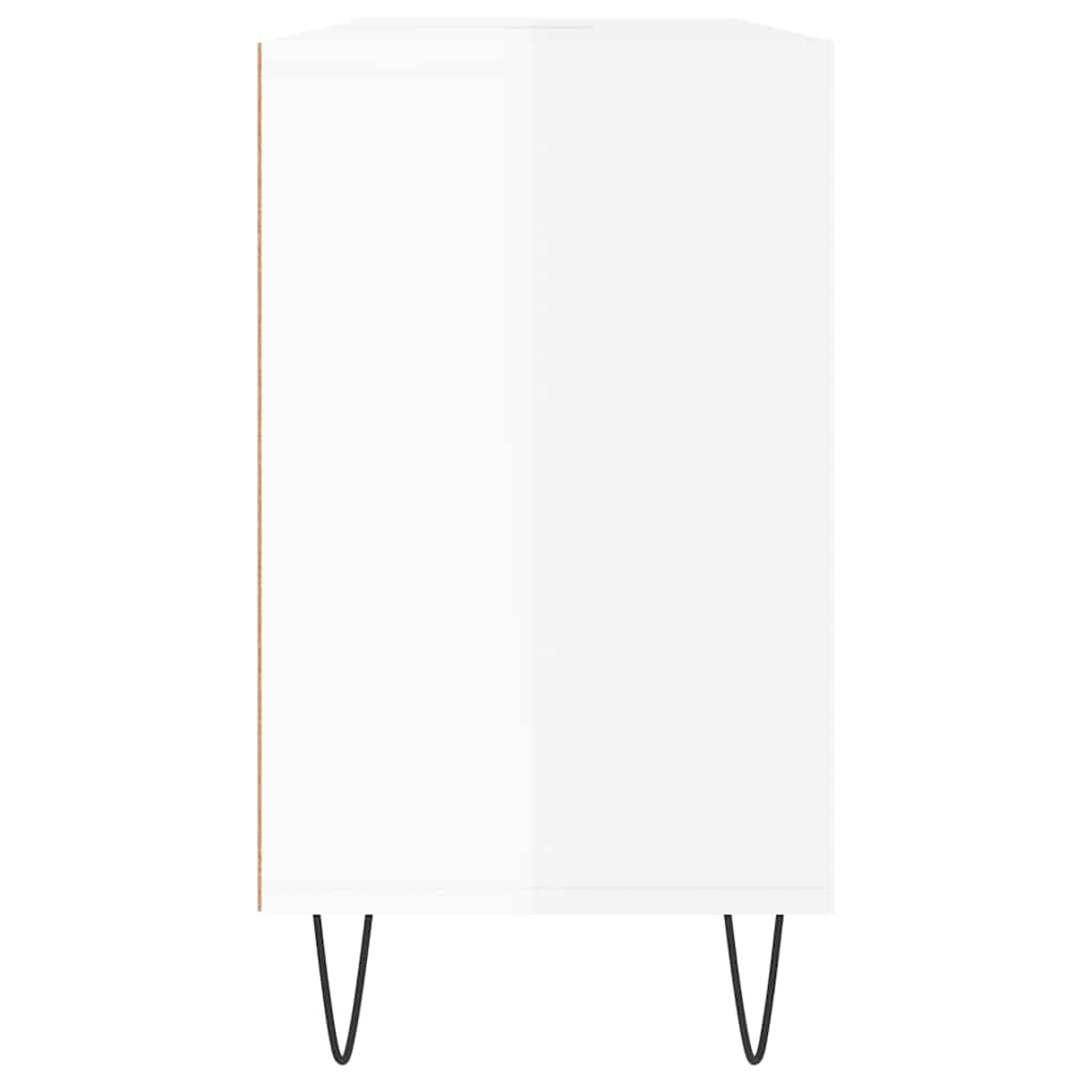 Armadietto Bagno Bianco Lucido 80x33x60cm in Legno Multistrato - homemem39