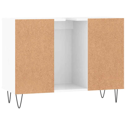 Armadietto Bagno Bianco Lucido 80x33x60cm in Legno Multistrato - homemem39