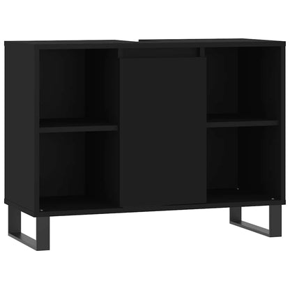 Mobile da Bagno Nero 80x33x60 cm in Legno Multistrato - homemem39