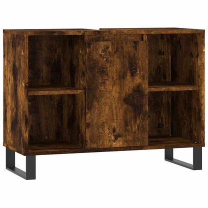 Armadietto Bagno Rovere Fumo 80x33x60 cm in Legno Multistrato - homemem39