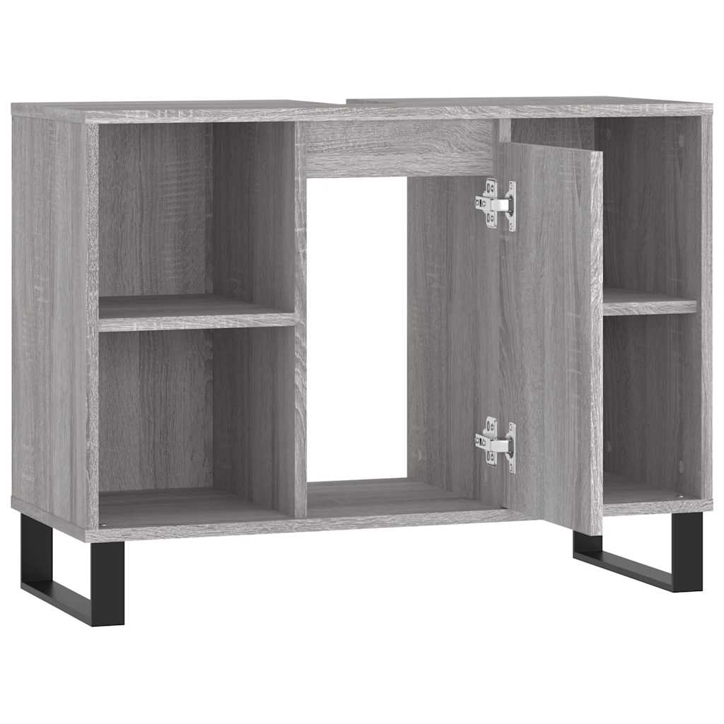 Mobile da Bagno Grigio Sonoma 80x33x60 cm in Legno Multistrato - homemem39