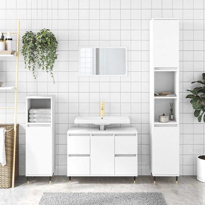 Mobile da Bagno Bianco 80x33x60 cm in Legno Multistrato | homemem39