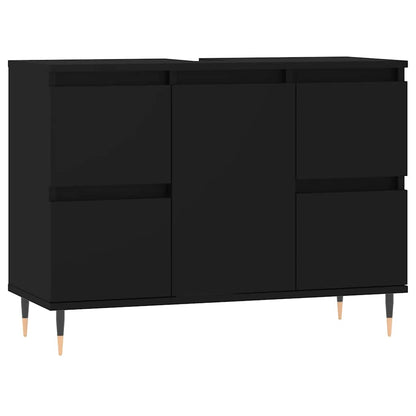 Mobile da Bagno Nero 80x33x60 cm in Legno Multistrato | homemem39