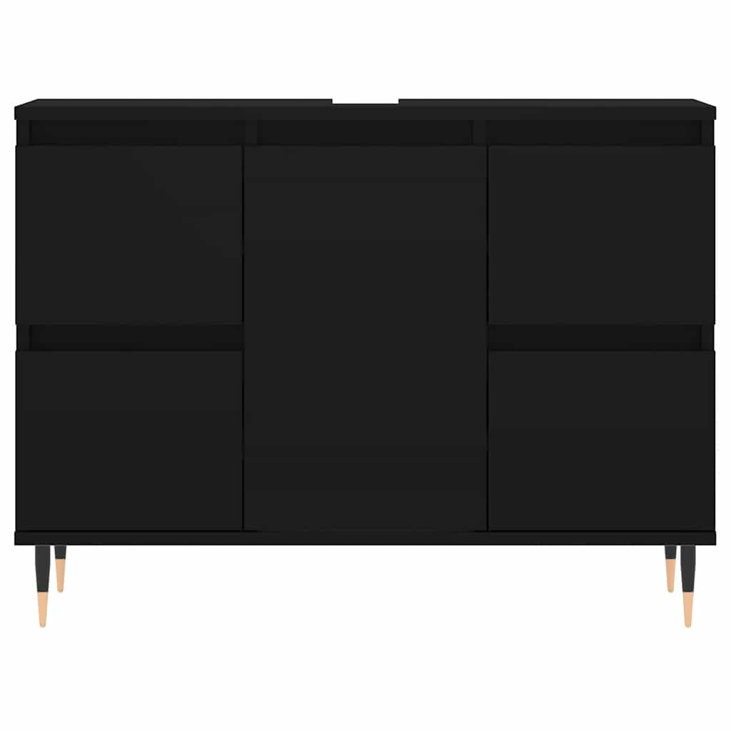 Mobile da Bagno Nero 80x33x60 cm in Legno Multistrato | homemem39