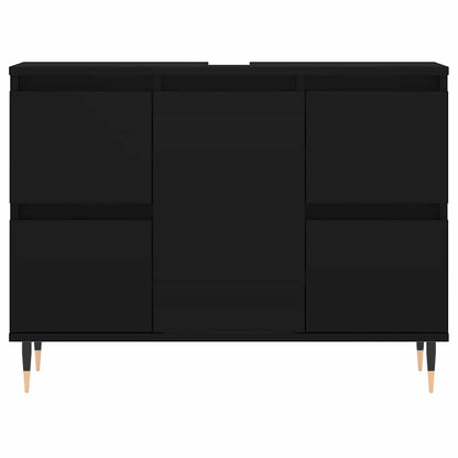 Mobile da Bagno Nero 80x33x60 cm in Legno Multistrato | homemem39