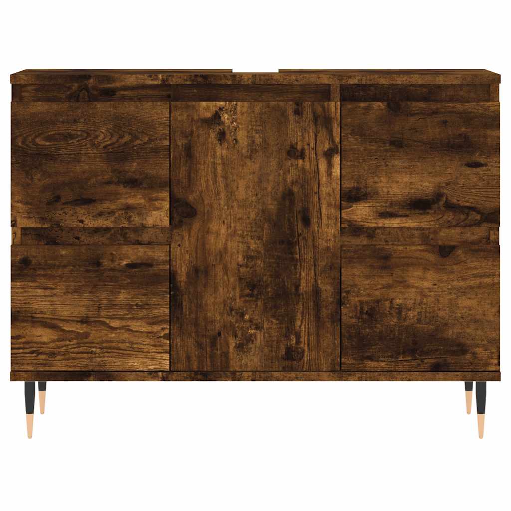 Armadietto Bagno Rovere Fumo 80x33x60 cm in Legno Multistrato | homemem39