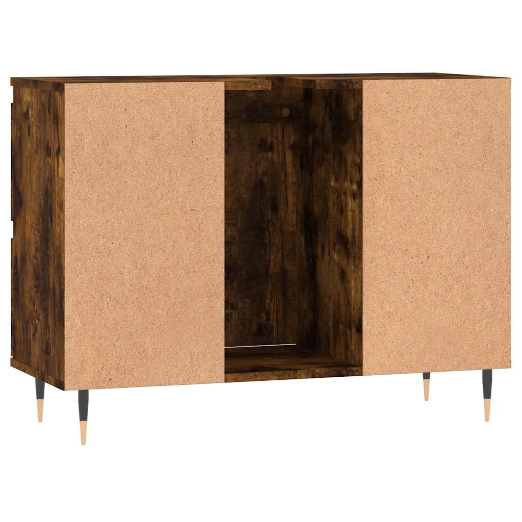 Armadietto Bagno Rovere Fumo 80x33x60 cm in Legno Multistrato | homemem39