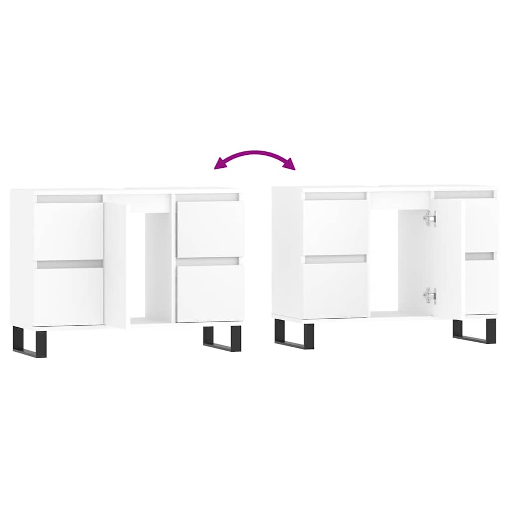 Mobile da Bagno Bianco 80x33x60 cm in Legno Multistrato | homemem39