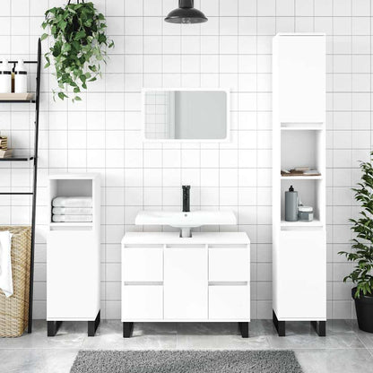 Mobile da Bagno Bianco 80x33x60 cm in Legno Multistrato | homemem39