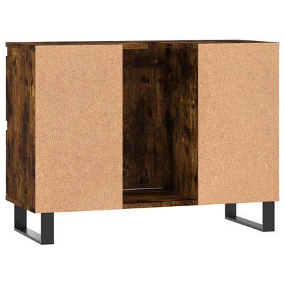 Armadietto Bagno Rovere Fumo 80x33x60 cm in Legno Multistrato | homemem39