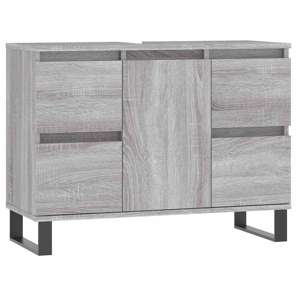 Mobile da Bagno Grigio Sonoma 80x33x60 cm in Legno Multistrato | homemem39