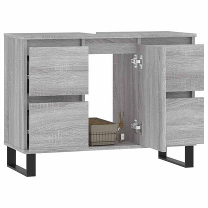 Mobile da Bagno Grigio Sonoma 80x33x60 cm in Legno Multistrato | homemem39