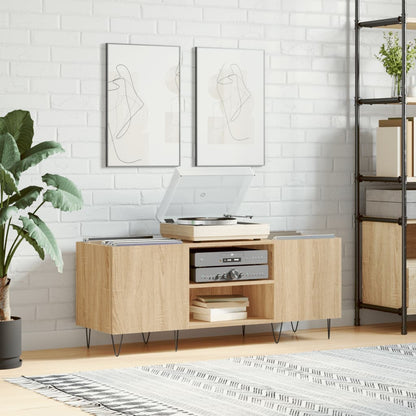 Mobile Porta Dischi Rovere Sonoma 121x38x48cm Legno Multistrato