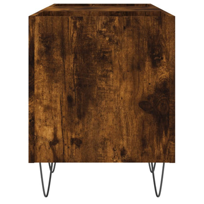 Mobile Porta Dischi Rovere Fumo 121x38x48 cm Legno Multistrato
